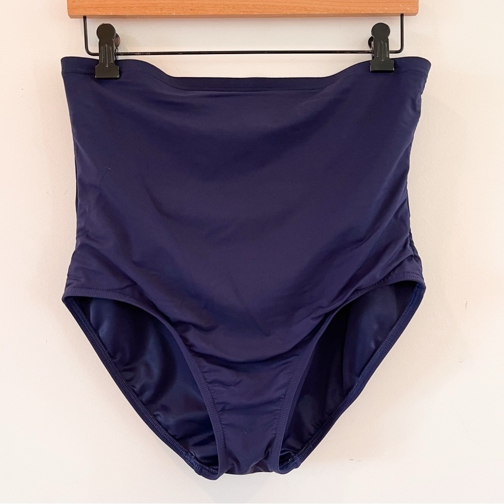 Lands’ End Navy Swim Ultra High Waist Bikini Bottoms Size 14W